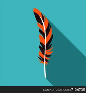 Plume feather icon. Flat illustration of plume feather vector icon for web design. Plume feather icon, flat style