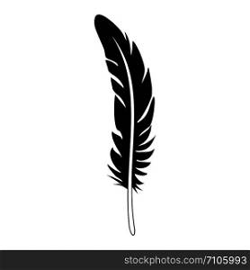 Plume feather icon. Simple illustration of plume feather vector icon for web design isolated on white background. Plume feather icon, simple style