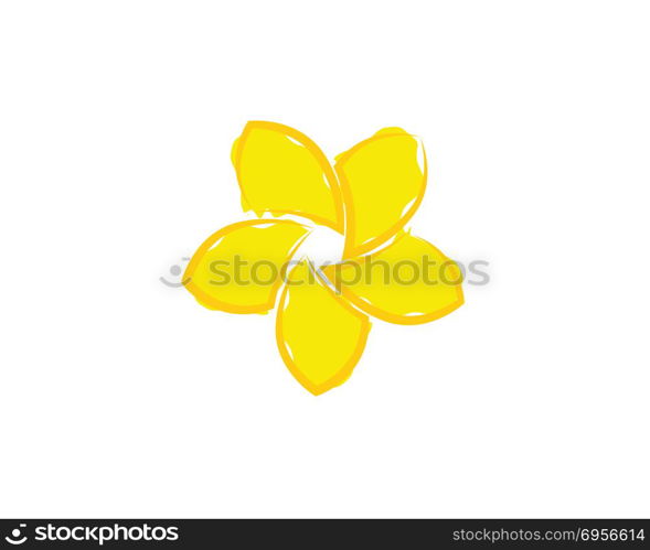Plumeria flower icon vector. Plumeria flower icon vector illustration design logo template