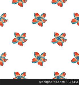 Plumeria flower seamless pattern isolated on white background. Exotic tropical wallpaper. Abstract botanical backdrop. Design for fabric , textile print, wrapping, cover. Vector illustration.. Plumeria flower seamless pattern isolated on white background.