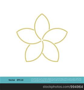 Plumeria Frangipani Flower Spa Icon Vector Logo Template Illustration Design. Vector EPS 10.