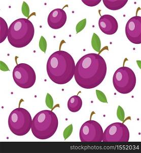 Plums seamless pattern. Plum endless background, texture. Fruits backdrop. Vector illustration. Plums seamless pattern. Plum endless background, texture. Fruits backdrop. Vector illustration.