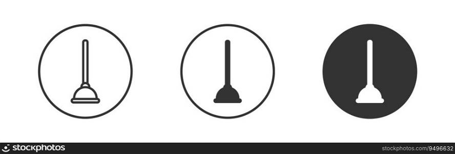Plunger icon. Flat and linear design. Vector illustration.