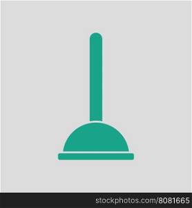 Plunger icon. Gray background with green. Vector illustration.