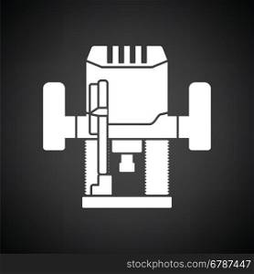 Plunger milling cutter icon. Black background with white. Vector illustration.