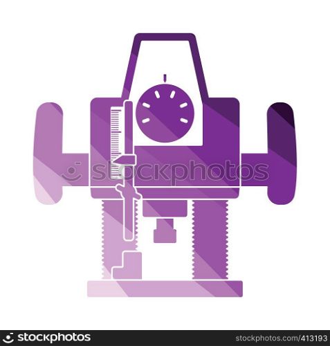 Plunger milling cutter icon. Flat color design. Vector illustration.