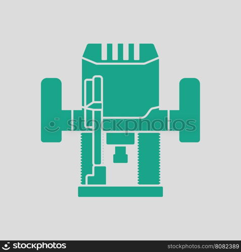 Plunger milling cutter icon. Gray background with green. Vector illustration.