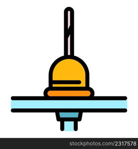 Plunger tool icon. Outline plunger tool vector icon color flat isolated. Plunger tool icon color outline vector