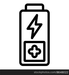Plus battery energy icon outline vector. Empty load. Charge electric. Plus battery energy icon outline vector. Empty load