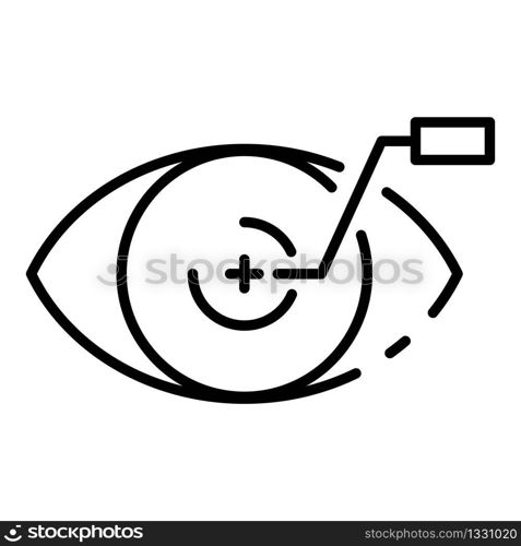 Plus contact lens icon. Outline plus contact lens vector icon for web design isolated on white background. Plus contact lens icon, outline style