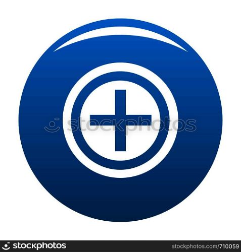 Plus icon vector blue circle isolated on white background . Plus icon blue vector