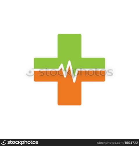 plus medical pulse logo design concept