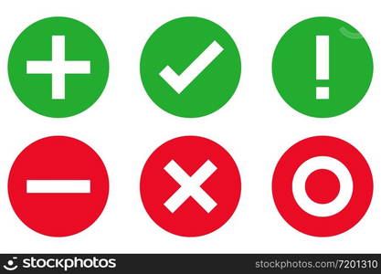 plus minus check mark icon sign vector illustration