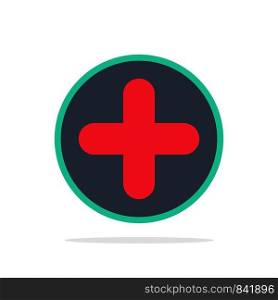 Plus, Sign, Hospital, Medical Abstract Circle Background Flat color Icon