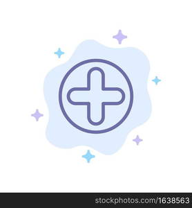 Plus, Sign, Hospital, Medical Blue Icon on Abstract Cloud Background