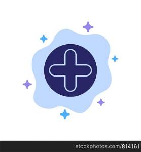 Plus, Sign, Hospital, Medical Blue Icon on Abstract Cloud Background