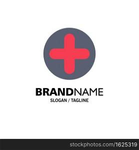 Plus, Sign, Hospital, Medical Business Logo Template. Flat Color