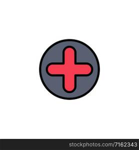 Plus, Sign, Hospital, Medical Business Logo Template. Flat Color