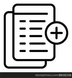 Plus study case icon outline vector. Business research. Success learning. Plus study case icon outline vector. Business research