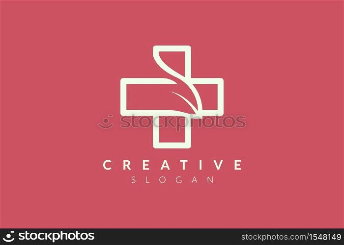 Plus symbol logo design. Minimalist and modern vector design suitable for community, business, and product brands in the health sector.