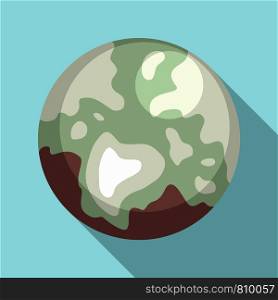 Pluto planet icon. Flat illustration of pluto planet vector icon for web design. Pluto planet icon, flat style