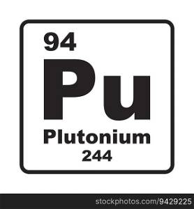 Plutonium element icon vector illustration template symbol