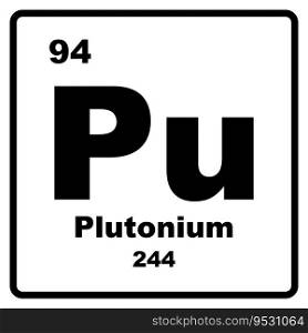 Plutonium element icon vector illustration template symbol
