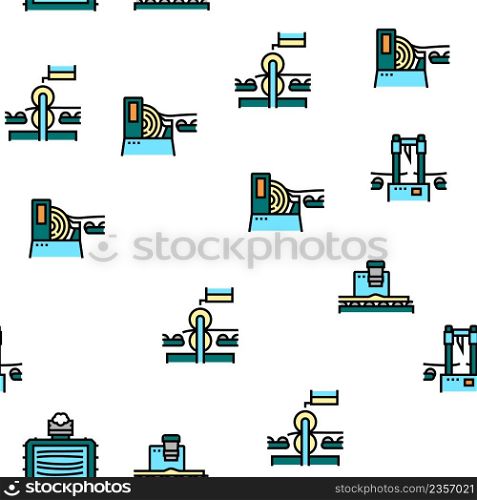Plywood Production Vector Seamless Pattern Thin Line Illustration. Plywood Production Vector Seamless Pattern