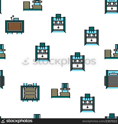 Plywood Production Vector Seamless Pattern Thin Line Illustration. Plywood Production Vector Seamless Pattern
