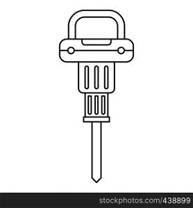 Pneumatic hammer icon in outline style isolated vector illustration. Pneumatic hammer icon outline
