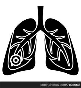Pneumonia lungs icon. Simple illustration of pneumonia lungs vector icon for web design isolated on white background. Pneumonia lungs icon, simple style