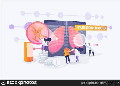 Pneumonia treatment, bronchitis cure. Respiratory contagious viral infection. Tuberculosis, mycobacterium tuberculosis, world tuberculosis day concept. Vector isolated concept creative illustration. Tuberculosis concept vector illustration