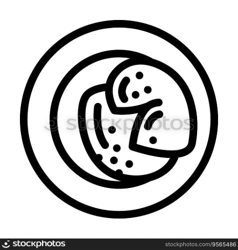 poached egg line icon vector. poached egg sign. isolated contour symbol black illustration. poached egg line icon vector illustration