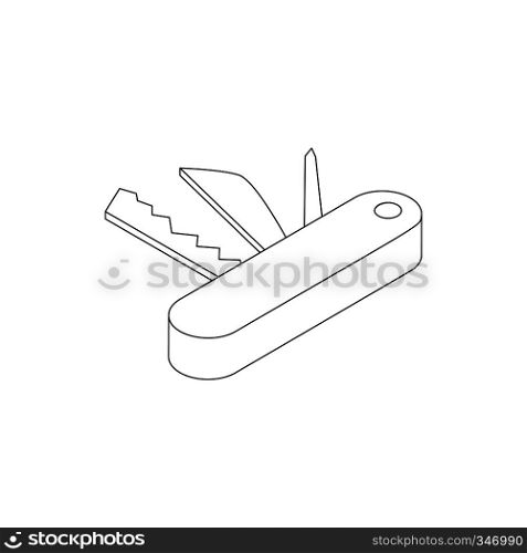 Pocket knife icon in isometric 3d style on a white background. Pocket knife icon, isometric 3d style