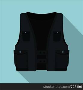 Pocket vest icon. Flat illustration of pocket vest vector icon for web design. Pocket vest icon, flat style