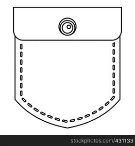 Pocket with a button icon. Outline illustration of pocket with a button vector icon for web. Pocket with a button icon, outline style