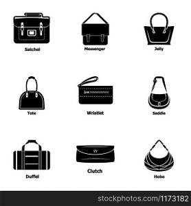 Pocketbook icons set. Simple set of 9 pocketbook vector icons for web isolated on white background. Pocketbook icons set, simple style
