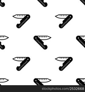 Pocketknife Icon Seamless Pattern, Pocket Knife, Sharp Blade Folding Knife Vector Art Illustration