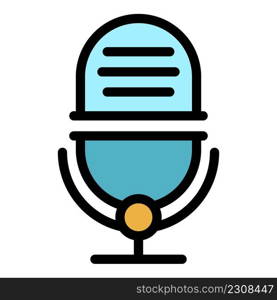 Podcast blogging icon. Outline podcast blogging vector icon color flat isolated. Podcast blogging icon color outline vector