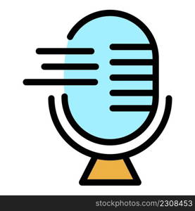 Podcast education icon. Outline podcast education vector icon color flat isolated. Podcast education icon color outline vector