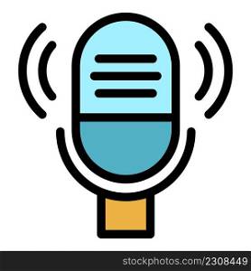 Podcast guest icon. Outline podcast guest vector icon color flat isolated. Podcast guest icon color outline vector