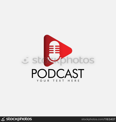 Podcast logo design template vector isolated illustration