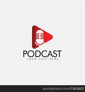 Podcast logo design template vector isolated illustration