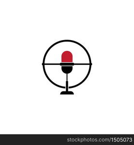 Podcast logo vector icon illustration design