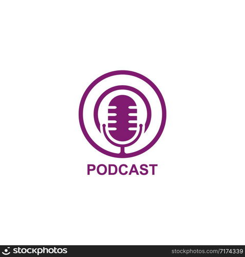 Podcast logo vector icon illustration design