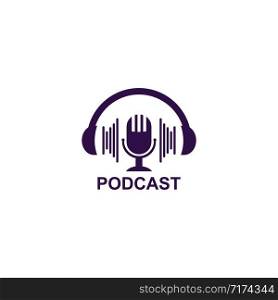 Podcast logo vector icon illustration design