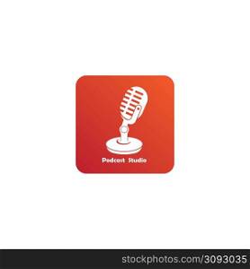 Podcast radio icon illustration. Webcast audio recording concept logo