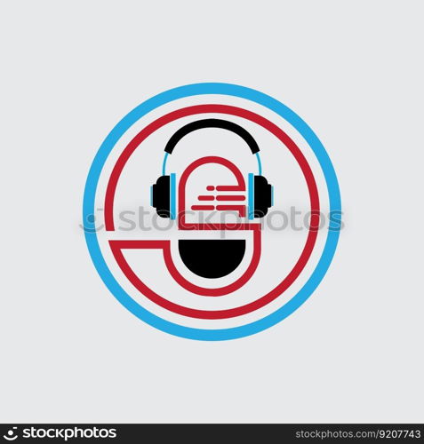 Podcasts Flat vector illustration, icon, logo design