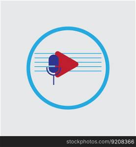 Podcasts Flat vector illustration, icon, logo design