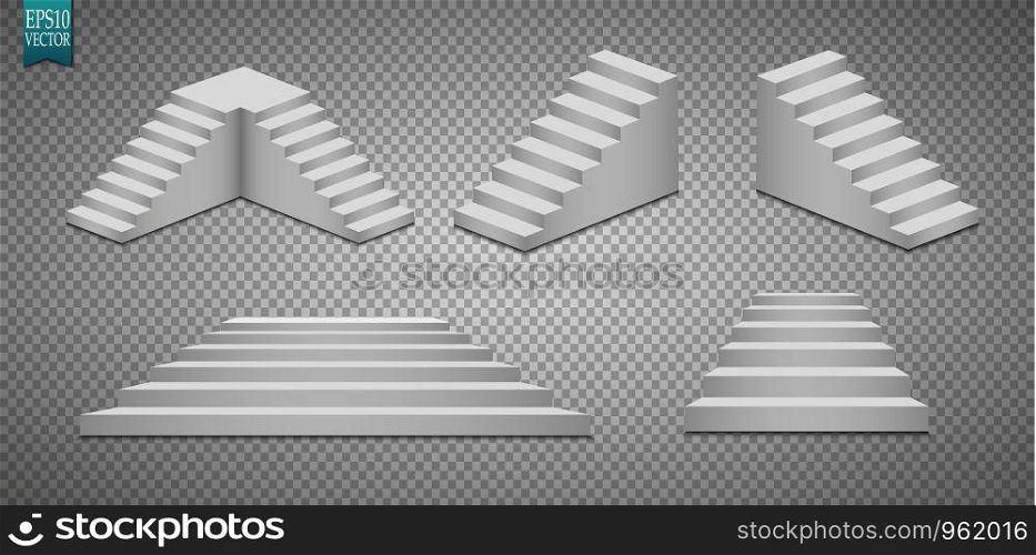 Podium, isolated on a transparent background. 3d pedestal. Vector illustration.. Podium, isolated on a transparent background. 3d pedestal. Vector illustration
